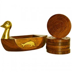 Duck Shaped Wooden Drink Coaster 