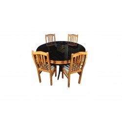 TEAK ROUND DINNING TABLE  