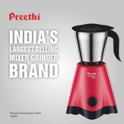 Preethi Crown Plus MG-258 Mixer Grinder, 600 Watt, White/Purple, 4 Jars - Super Extractor Juicer Jar 