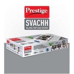 Prestige Svachh Glass Top L.P Gas Table With Liftable Burner set, 3 Burners