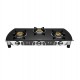 Preethi Blu Flame Blaze Glass Top 3-Burner Gas Stove,Black