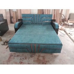 TEAK WOOD SOFA CUMBED
